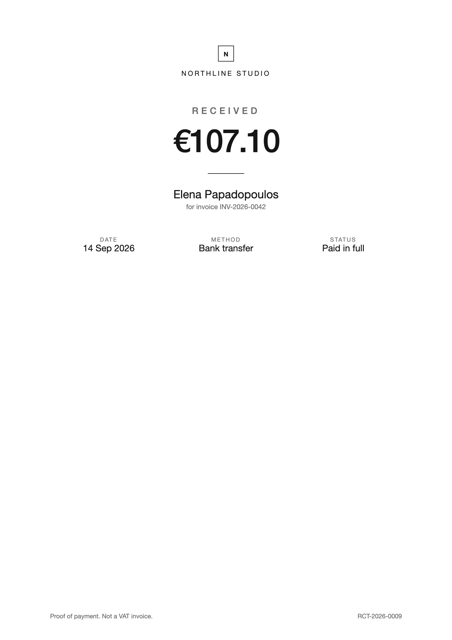 Paid receipt.